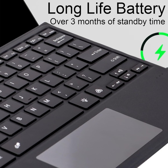 Type Cover Keyboard for Surface Pro 7+/7/6/5/4/3 Wireless 12.3" Black No Backlit - Picture 13 of 15
